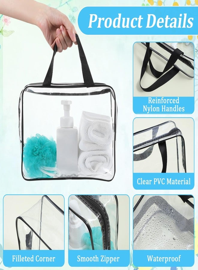 مولين مجموعة مولين من 10 حقائب مكياج شفافة كبيرة الحجم بمقبض بسحاب، حقيبة سفر من مادة PVC مقاومة للماء، مقاس 12 × 9 × 4 بوصة، حقيبة تخزين شفافة للنساء والرجال - Image 5
