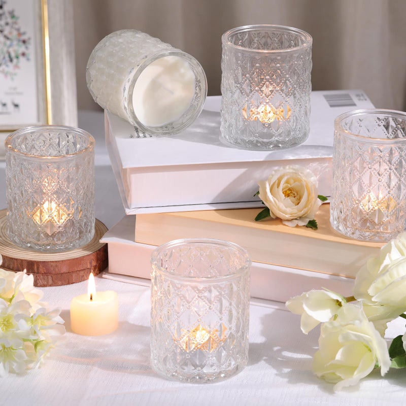 MATAHUM 12Pcs Large Votive Candle Holders 2.8 * 3.2in Clear Tea Light Candle Holders Glass Candle Holder for Bridal Shower, Wedding, Table Centerpiece, Party, Home Decor - Image 4