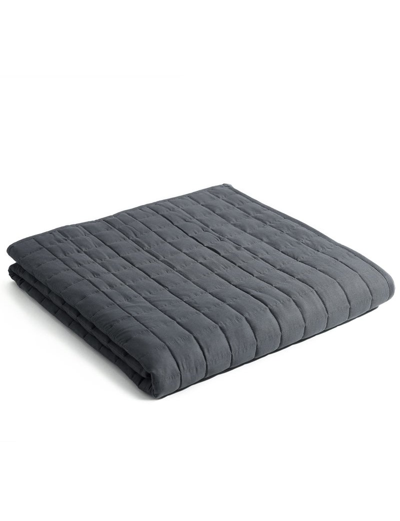YnM Exclusive 25lbs Weighted Blanket Smallest Compartments with Glass Beads Bed Blanket for One Person of 240lbs Ideal for on Queen or King Bed Dark Grey 60x80 25lbs