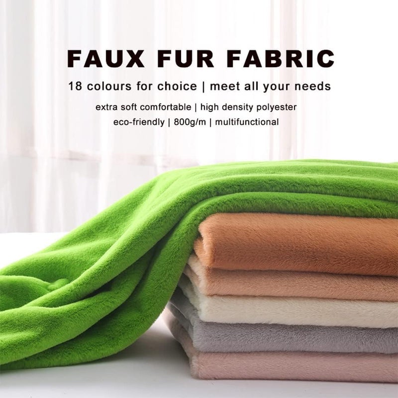 Faux Fur Faux Fur Fabric 160x50cm Short Pile Fabric Material for Scarves Gloves Costume Decorations Rugs Use Fake Fur Fabric for DIY, Craft Fur Decoration (Color : Khaki) - Image 2