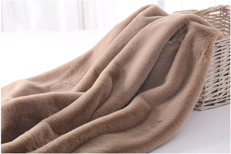 Faux Fur Faux Fur Fabric 160x50cm Short Pile Fabric Material for Scarves Gloves Costume Decorations Rugs Use Fake Fur Fabric for DIY, Craft Fur Decoration (Color : Khaki) - Image 1