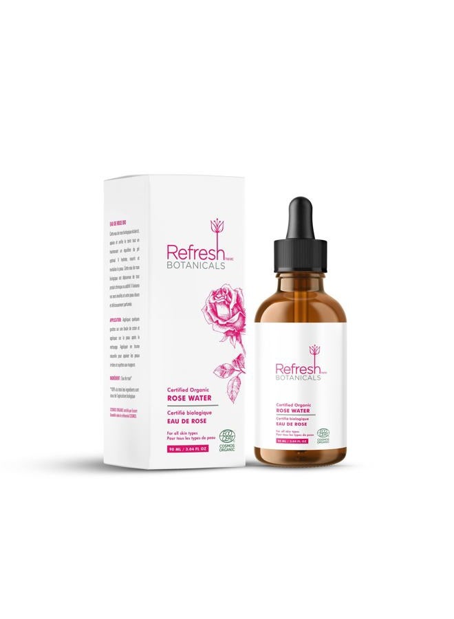 Refresh Botanicals Rose Water | 100% Pure & Organic Rose Water | Tones, Hydrates & Refreshes | For All Skin types | No Preservatives, No Artificial Fragrance - Image 1