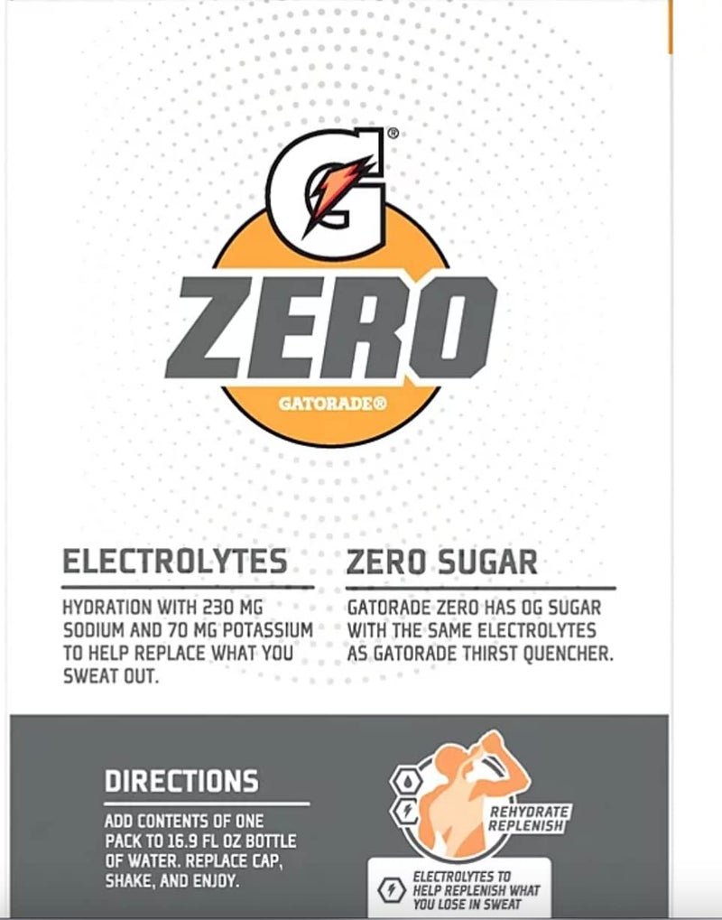 Gatorade G Zero Powder 4 Flavor Variety Pack 10 of Each FlavorPack of 40 0.10oz Glacier Freeze Orange Grape Fruit Punch - Image 3