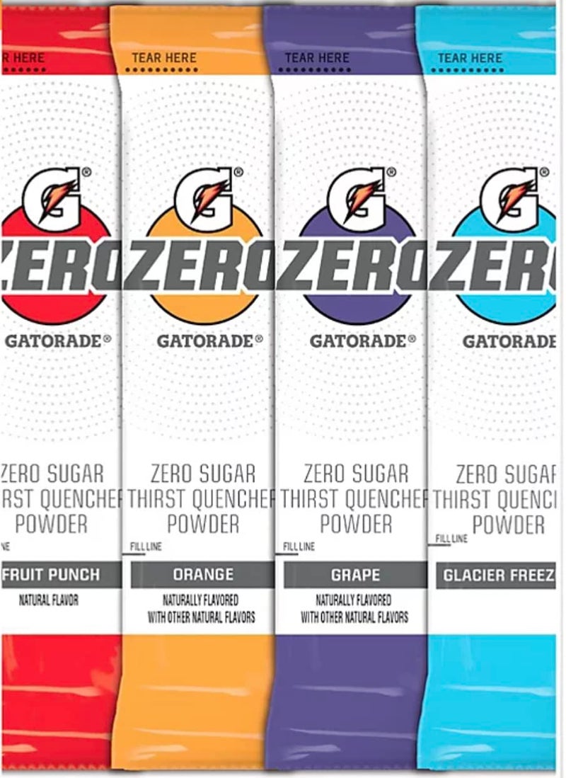 Gatorade G Zero Powder 4 Flavor Variety Pack 10 of Each FlavorPack of 40 0.10oz Glacier Freeze Orange Grape Fruit Punch - Image 2