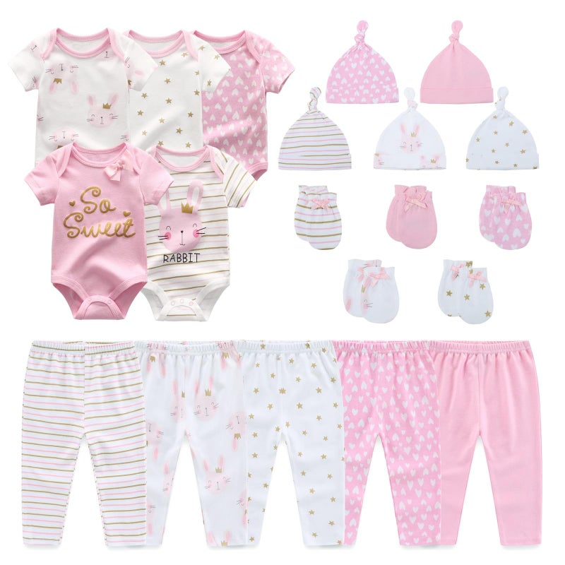 JELYLOVE Unisex Baby Boy Girl Bodysuits Sets 20 pack Cotton Casual New born Clothes Comfort Infant Outfit Essentials - Image 1