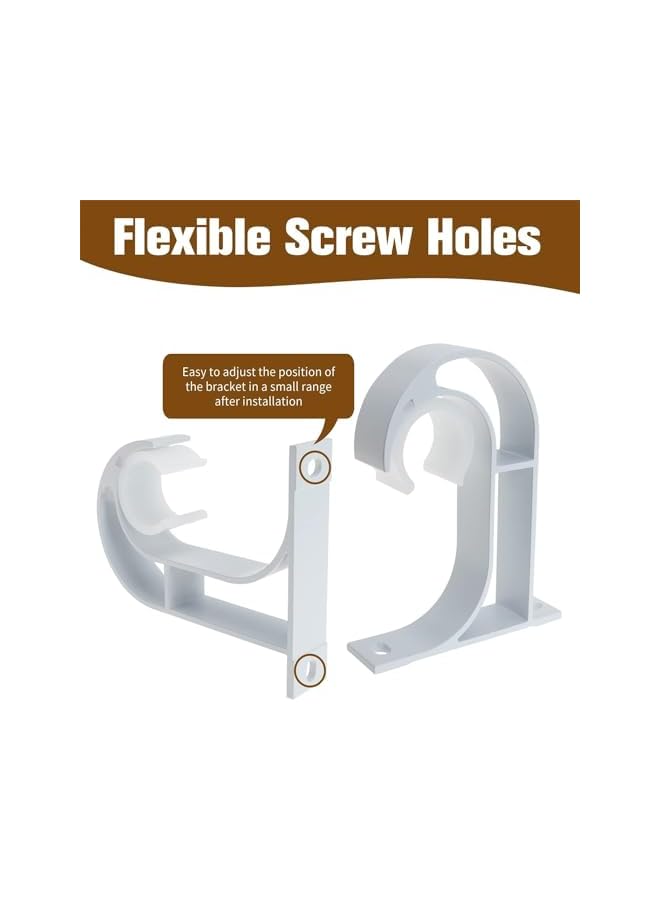 erorex Curtain Rod Bracket, 4 Pcs Aluminum Alloy Closet Rod Bracket with Plastic Buckle, Heavy Duty Curtain Rod Bracket with Matching Screws, Ceiling Mount Bracket for Home Wall Window Drapery  - Image 2