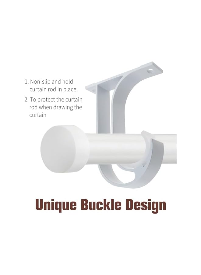 erorex Curtain Rod Bracket, 4 Pcs Aluminum Alloy Closet Rod Bracket with Plastic Buckle, Heavy Duty Curtain Rod Bracket with Matching Screws, Ceiling Mount Bracket for Home Wall Window Drapery  - Image 3