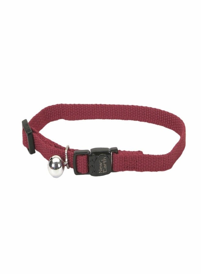 Coastal Pet New Earth Soy Adjustable Breakaway Cat Collar - Eco-Friendly, Odor-Resistant and Adjustable Cat Collar, Cranberry, 3/8" x 08"-12" - Image 1