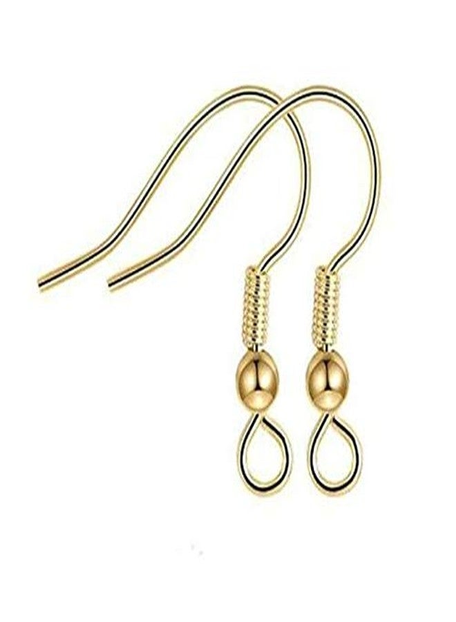 LASSUM 100PCS Stainless Steel Ball & Coil Earring Hooks Findings, Ear Wire for DIY Jewelry Making (Gold,18mm) - Image 2