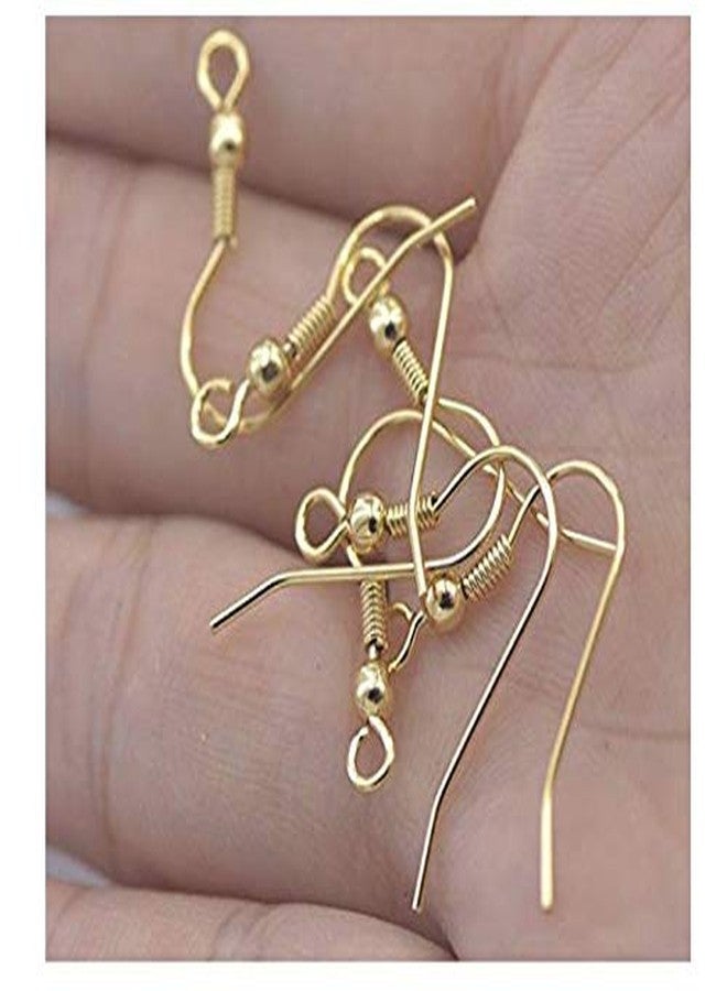 LASSUM 100PCS Stainless Steel Ball & Coil Earring Hooks Findings, Ear Wire for DIY Jewelry Making (Gold,18mm) - Image 3
