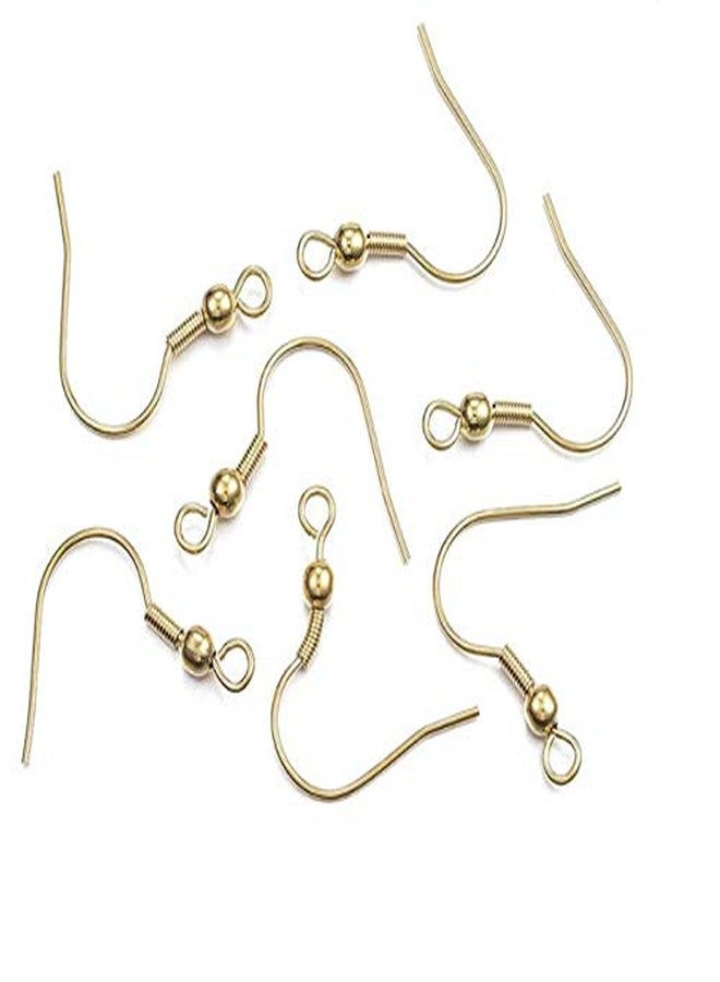 LASSUM 100PCS Stainless Steel Ball & Coil Earring Hooks Findings, Ear Wire for DIY Jewelry Making (Gold,18mm) - Image 4