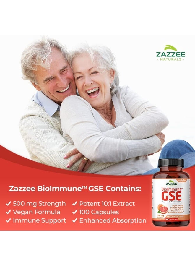 Zazzee BioImmune™ Grapefruit Seed Extract 500 mg 100 Vegan Capsules - Image 3