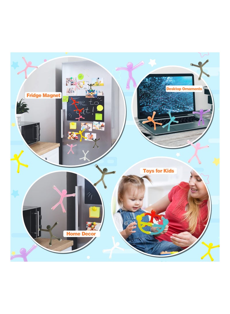 SYOSI 12 PCS Mini Man Flexible Fridge Magnets, Rubber Magnets for Kids, Refrigerator Magnets for Toddlers 1-3, Magnetic Toys for Kids and Adults Office Fun Decor, Random Color - Image 5