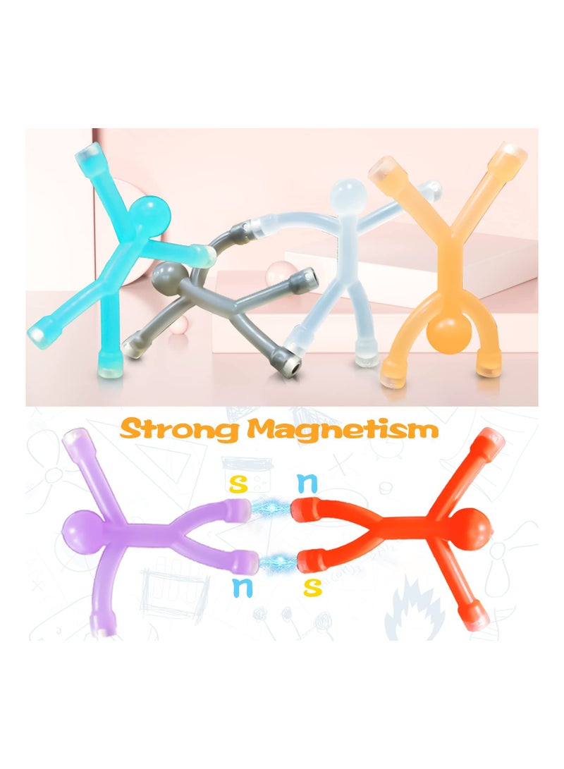 SYOSI 12 PCS Mini Man Flexible Fridge Magnets, Rubber Magnets for Kids, Refrigerator Magnets for Toddlers 1-3, Magnetic Toys for Kids and Adults Office Fun Decor, Random Color - Image 2