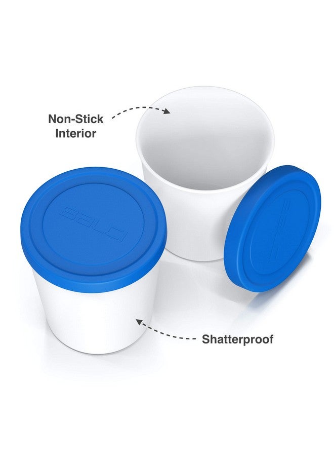BALCI - Premium Ice Cream Containers (2 Pack - 1 Quart Each) Perfect Freezer Storage Tubs with Lids for Ice Cream, Sorbet and Gelato! - Blue - Image 2