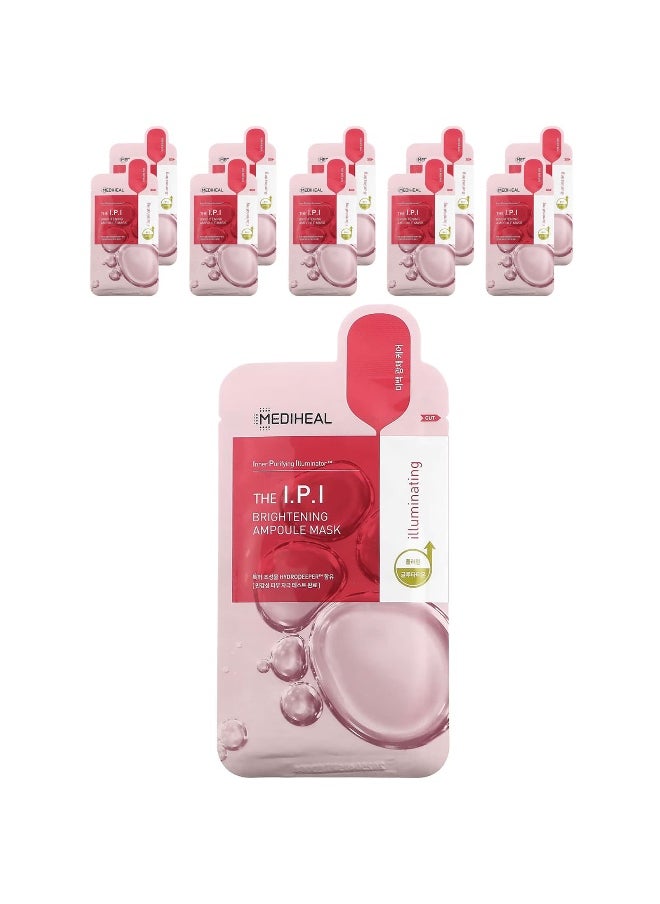 MEDIHEAL MEDIHEAL, The I.P.I, Brightening Ampoule Beauty Face Mask, 10 Sheets, 0.84 fl oz (25 ml) Each  - Image 1