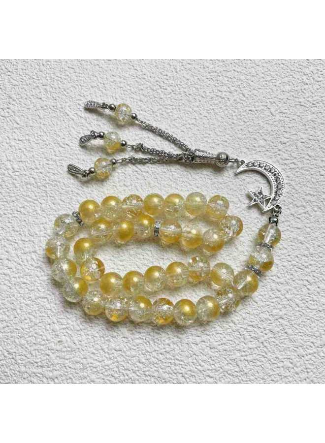 ييكسيا New Arrival 33 قطعة 10mm زجاج جليد متصدع مسلم مسبحة الصلاة سوار يومي تسبيح - Image 1