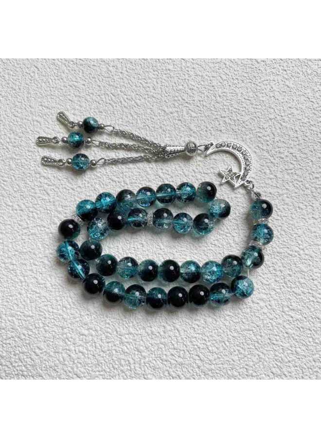 ييكسيا New Arrival 33 قطعة 10mm زجاج جليد متصدع مسلم مسبحة الصلاة سوار يومي تسبيح - Image 3