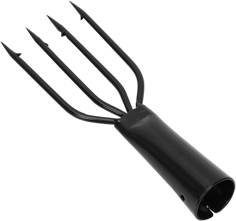 comfrt Fish Spear, Frog Spear, Barbed Stainless Steel 4 Prong Tine Fishing Harpoon Fishing Spear Gig Gaff Fork Hook Screw for Frog and Fish Spear fishing 4 Prong Spearhead Fork Harpoon Tip with Barbs Game - Image 1