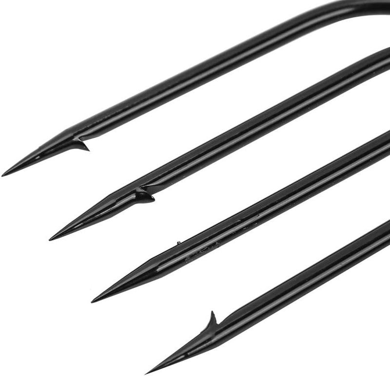 comfrt Fish Spear, Frog Spear, Barbed Stainless Steel 4 Prong Tine Fishing Harpoon Fishing Spear Gig Gaff Fork Hook Screw for Frog and Fish Spear fishing 4 Prong Spearhead Fork Harpoon Tip with Barbs Game - Image 4
