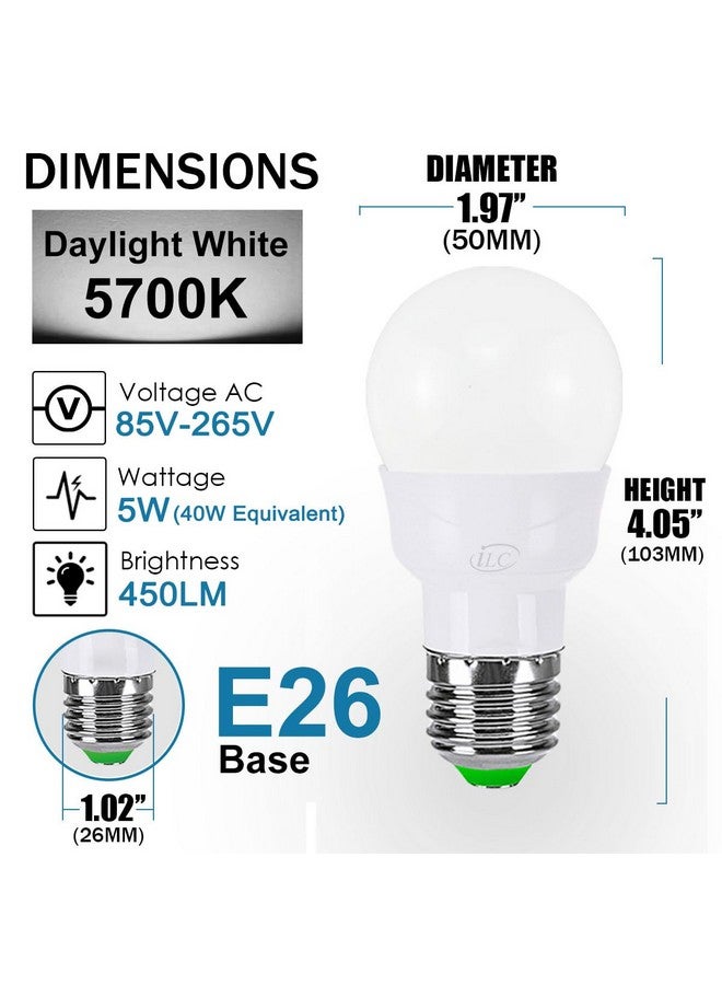 ILC RGB LED Light Bulb, Color Changing 40W Equivalent, Daylight White, 450LM Dimmable 5W E26 Screw Base RGBW, Mood Light Bulb - 12 Color Choices - Timing Infrared Remote Control Included (8 Pack) - Image 4