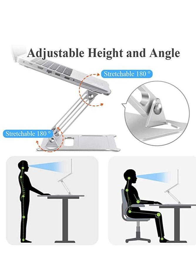 Generic Adjustable Laptop Stand for Desk, Ergonomic Portable Aluminum Laptop Desk Stand  - Image 5