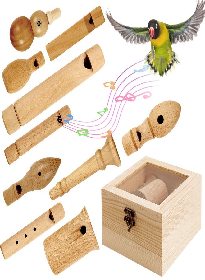 meiqidi 11-Piece Natural Wooden Bird Call Set, Handmade Bird Whistle Set in Acrylic Wooden Box for Bird Watchers, Nature Lovers, Outdoor Exploration & Education - Image 1