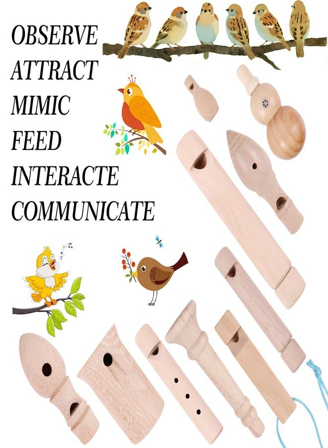 meiqidi 11-Piece Natural Wooden Bird Call Set, Handmade Bird Whistle Set in Acrylic Wooden Box for Bird Watchers, Nature Lovers, Outdoor Exploration & Education - Image 4