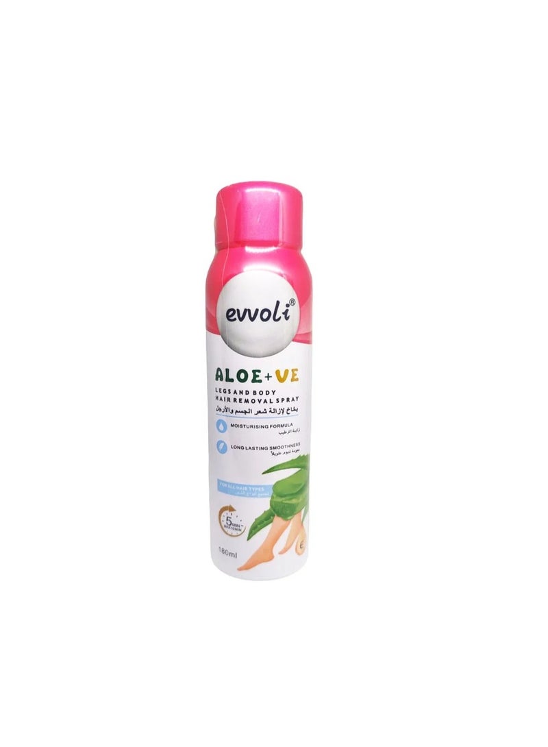 evvoli Hair Removal Spray Women and Men, No Irritation Mild Hair Remover for Underarm, Arm, Back, Chest, and Legs, Suitable For All Skin Types Rose & VE - Image 1