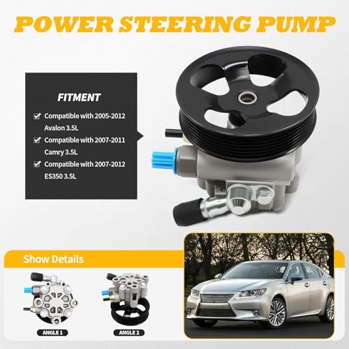 Jecoupoon 21-5498 Power Steering Pump with Pully Compatible with 2007-2012 ES350, 2005-2012 Avalon, 2007-2011 Camry, 3.5L, Power Assist Pump 96-5498 - Image 4