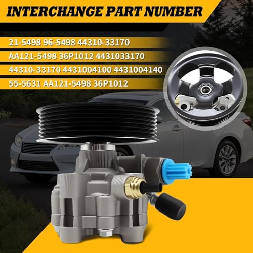 Jecoupoon 21-5498 Power Steering Pump with Pully Compatible with 2007-2012 ES350, 2005-2012 Avalon, 2007-2011 Camry, 3.5L, Power Assist Pump 96-5498 - Image 5