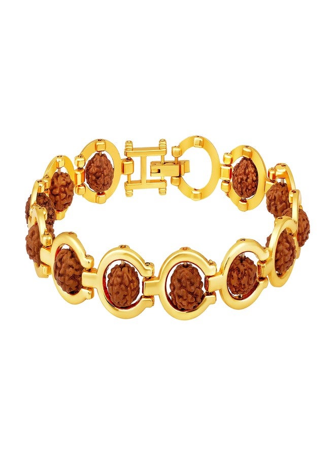 Mahi Gold Plated Rotating Rudraksh Bracelet with for Men (BR1101022G) - Image 1