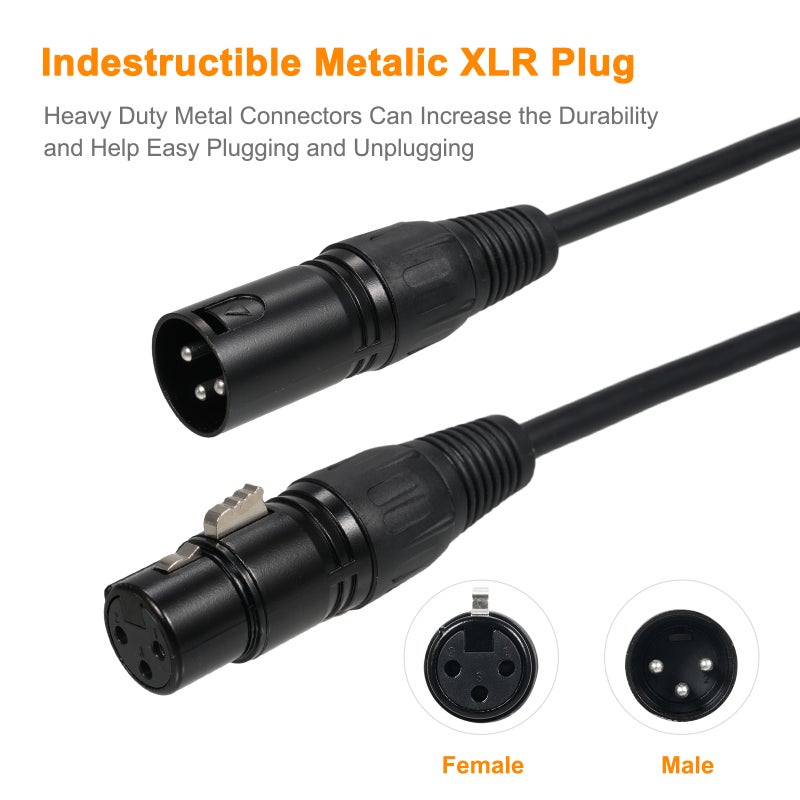 2M/6.6ft DMX512 Signal Cable Canon Cable/Microphone Cable/Microphone Cable XLR Cable Black - Image 5