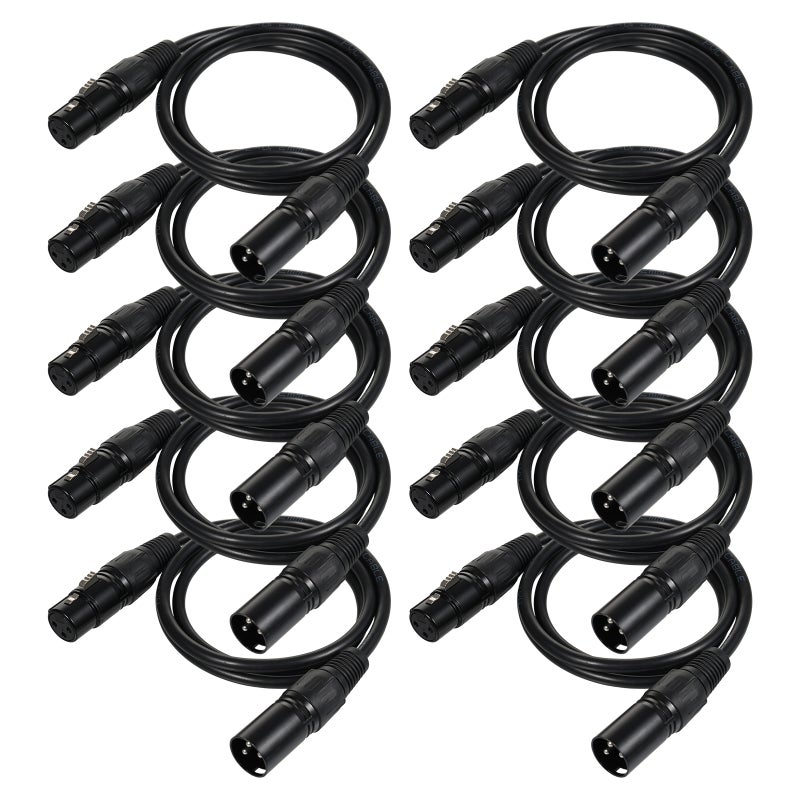 2M/6.6ft DMX512 Signal Cable Canon Cable/Microphone Cable/Microphone Cable XLR Cable Black - Image 1