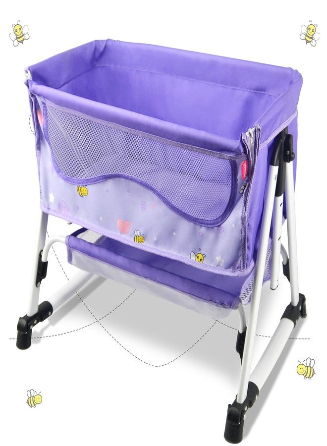 ANIVIA Doll Bed Furniture 2 Function Toy, Doll Bed and Doll Swings Together for 18 inches Baby Dolls, Baby Doll Crib with Bottom (DP601PURPLE) - Image 1