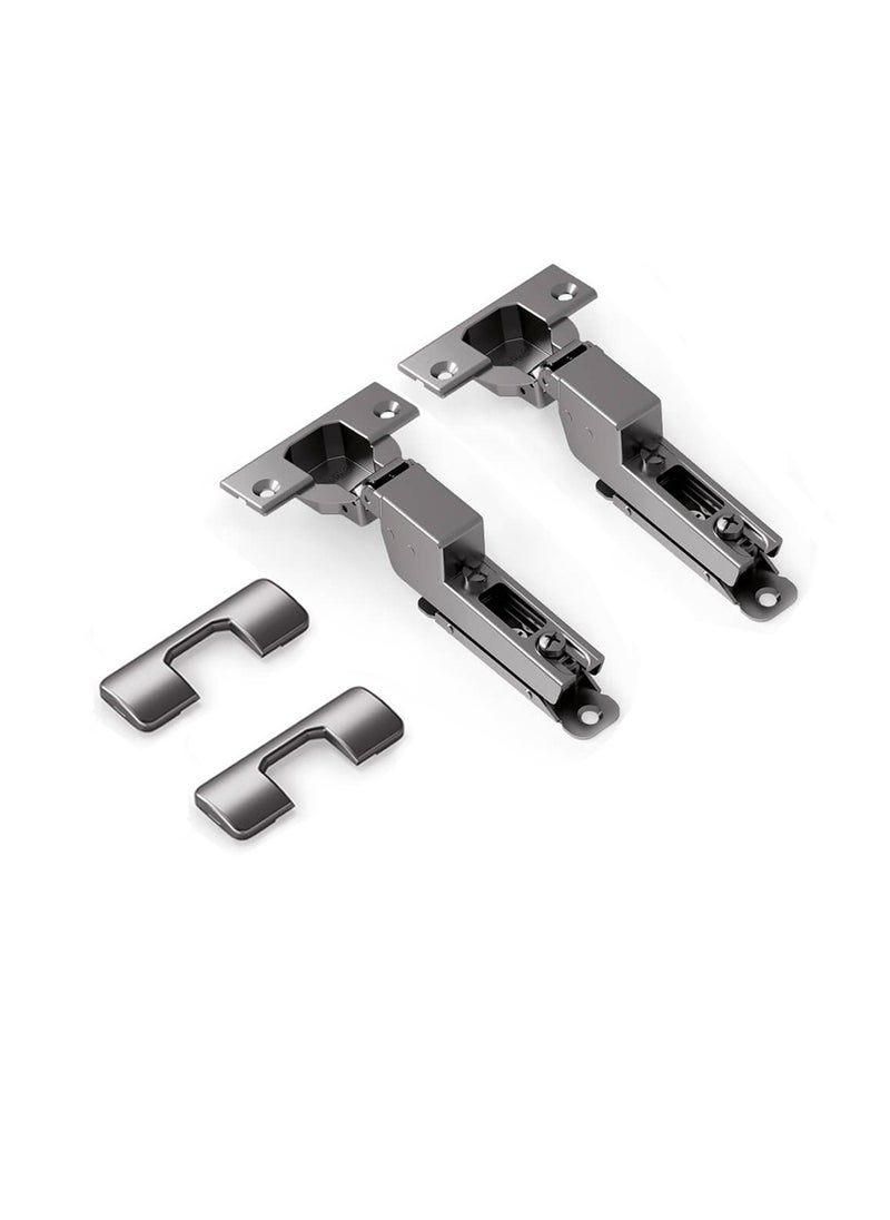 STARKE Pack of 2 Inset Soft Close Cabinet Wingless Hinge -Black Electroplated, 95 Degree Opening Angle, 16-25mm Application, Strong Hydraulic System-Complete with Screws.  - Image 1