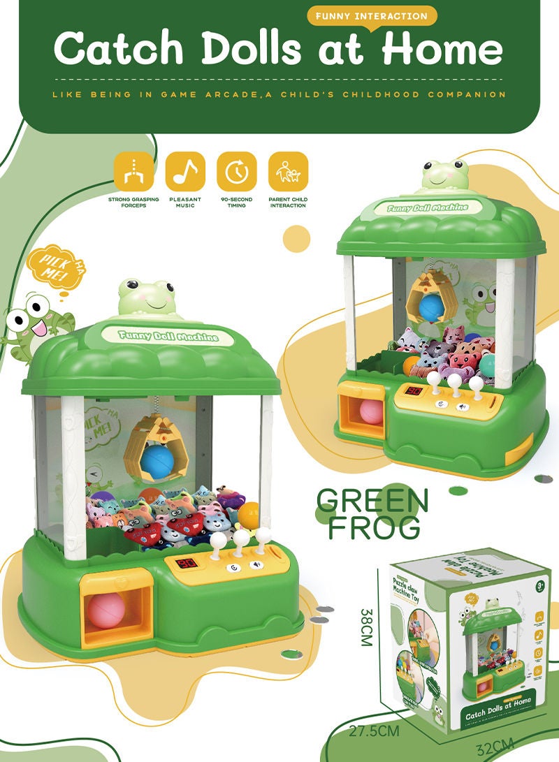 Sharpdo Electronic Doll Machine for Kids, DIY Mini Claw Machine with Music, Light and Candy Grabber for Home Parties, Boys and Girls Fun and Cool Toys Galore Gift (Green) - Image 2