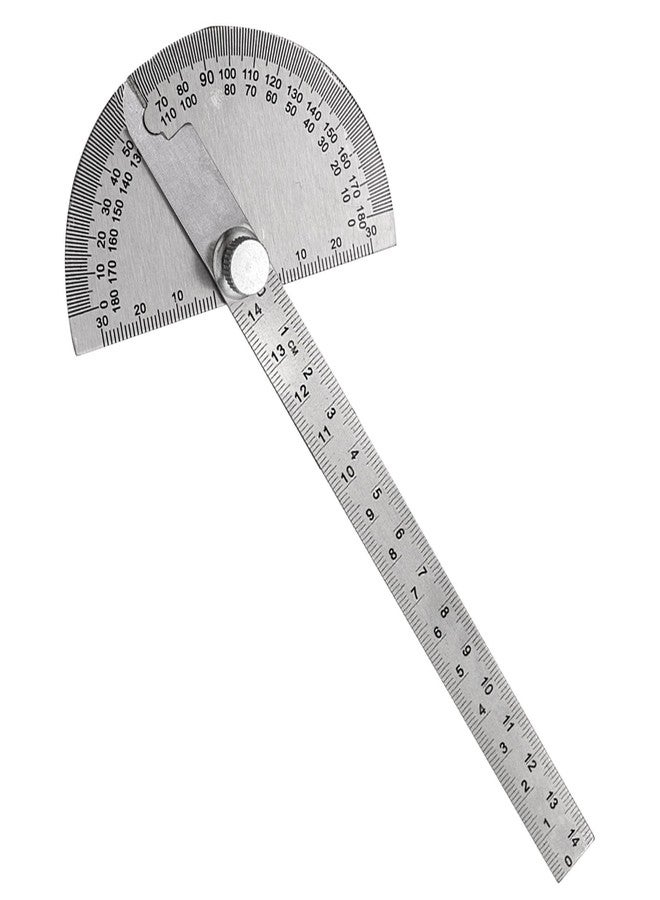 EMVANV Stainless Steel Protractor 0-180 Degrees, Woodworking Ruler Angle Finder, Metal Adjustable General Angle Measuring Tool(Size:0-180 Degrees), as picture show - Image 1