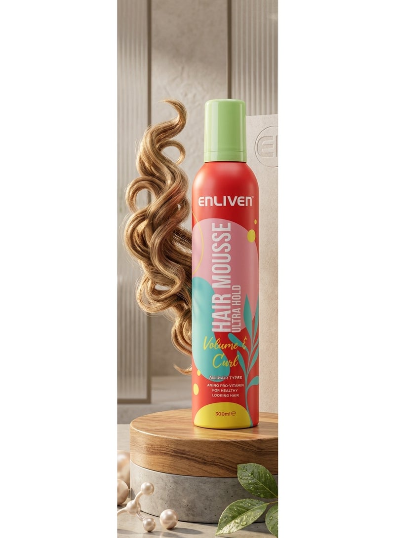 Hair Mousse Ultra Hold Volume And Curly Healthy Looking Hair 300 ML