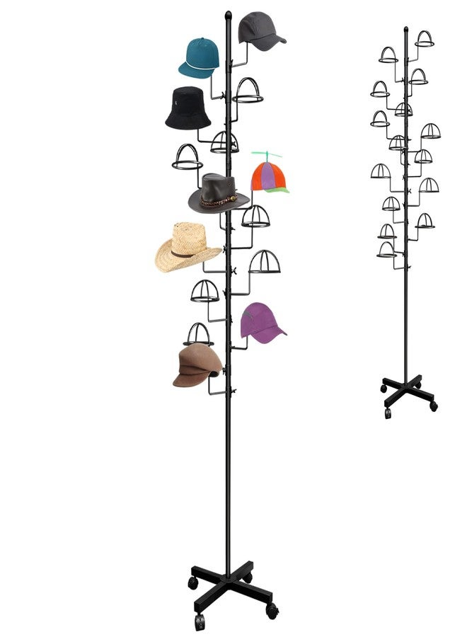 Montex Hat Rack Stand 15 Hooks, Hat Display Stand Metal, Hat Display for Stores, 15 Customizable Circular Hooks - Image 1