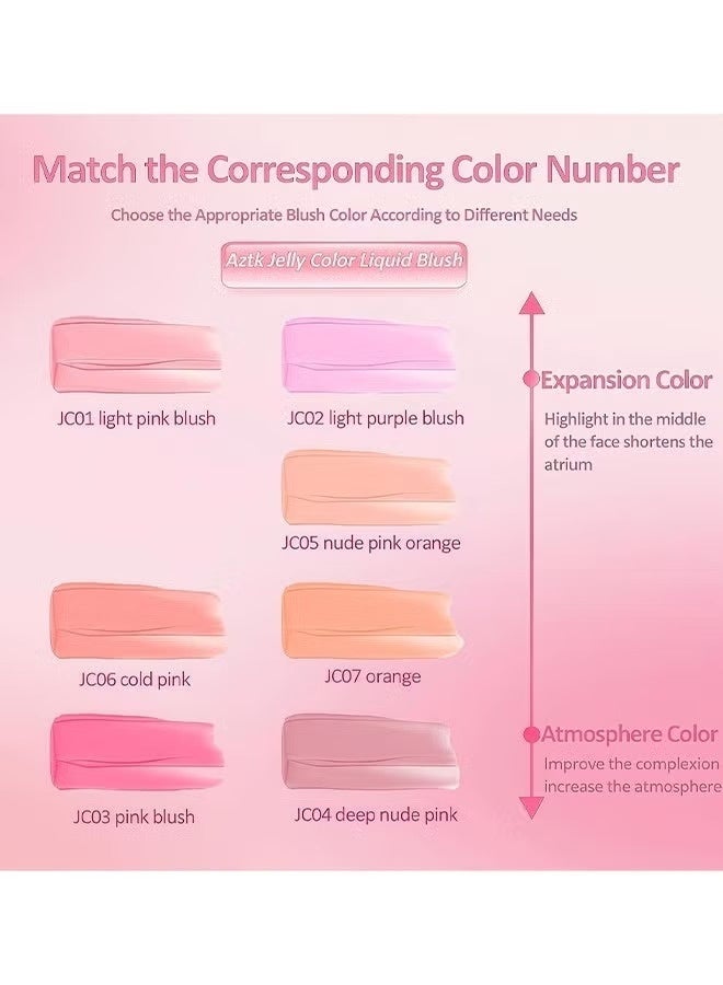 أيه زد تي كيه أحمر الخدود السائل، لوشن أحمر الخدود أزتك، أحمر الخدود السائل الجيلي الجديد 2026، أحمر الخدود السائل الجيلي ذو الرأس الإسفنجي، كريم أحمر الخدود الماتي بلون المكياج النودي الطبيعي - Image 4