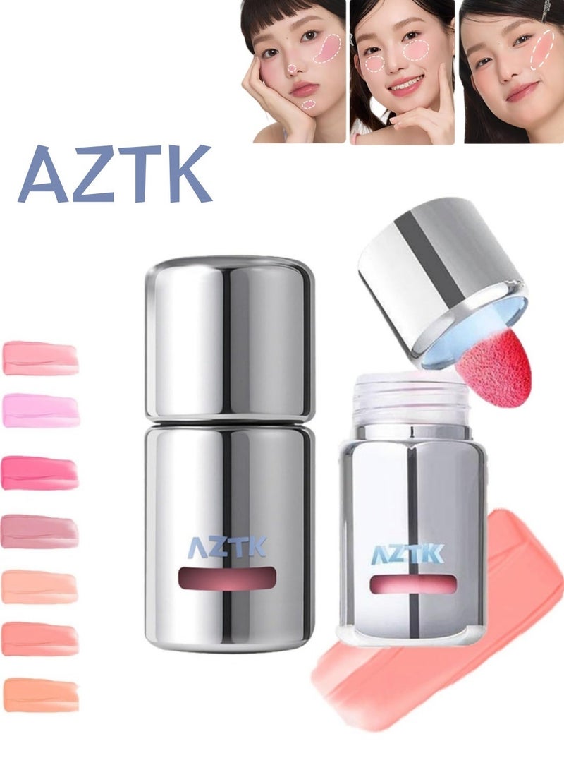 أيه زد تي كيه أحمر الخدود السائل، لوشن أحمر الخدود أزتك، أحمر الخدود السائل الجيلي الجديد 2026، أحمر الخدود السائل الجيلي ذو الرأس الإسفنجي، كريم أحمر الخدود الماتي بلون المكياج النودي الطبيعي - Image 1