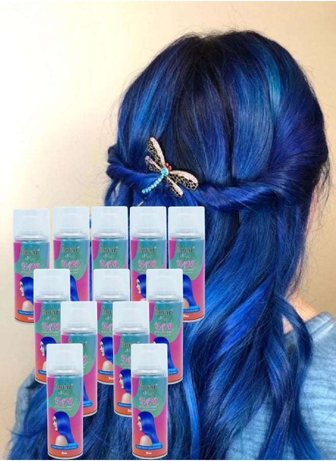 ROVAL 12 Pieces Hair Colour Spray Blue  - Image 1