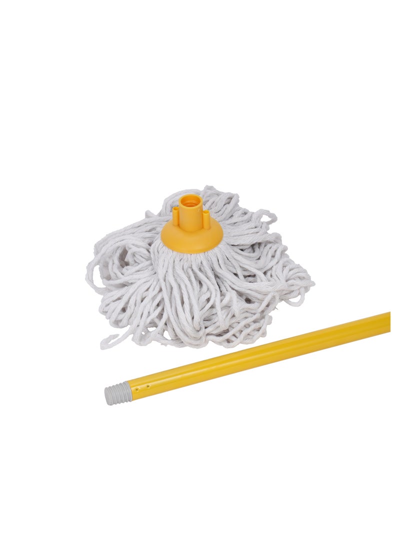 Royalford Dual Colour Cotton Mop, PVC Coated Wooden Handle, RF12784 Super Absorbent 100% Cotton Mop for All Types of Surfaces - Image 4