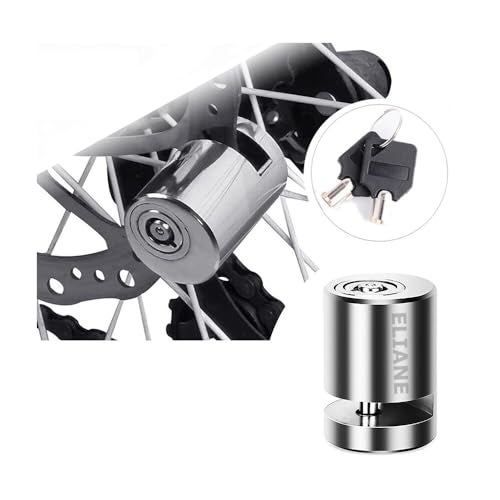 Eliane Disc Lock Motorcycle Brake Anti-Theft Waterproof for Motorcycles Bike Scooter Stainless Steel Heavy Duty Painted Finish Anti Theft 7mm Pin Wheel Locking Security Bike Accessories (Chrome-1Pcs) - Image 1