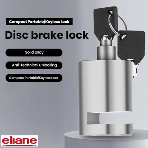 Eliane Disc Lock Motorcycle Brake Anti-Theft Waterproof for Motorcycles Bike Scooter Stainless Steel Heavy Duty Painted Finish Anti Theft 7mm Pin Wheel Locking Security Bike Accessories (Chrome-1Pcs) - Image 2