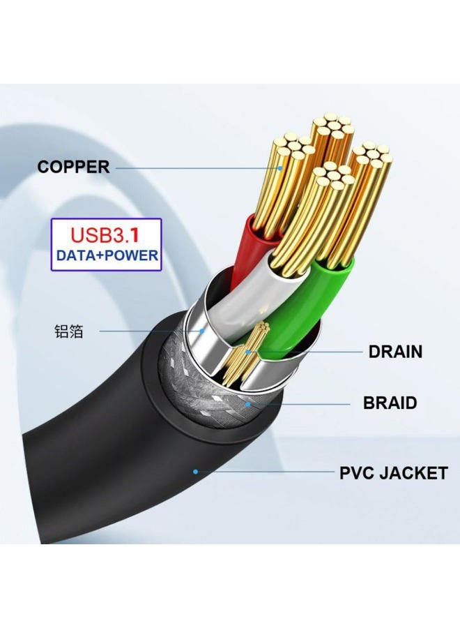 Chenyang كابل USB C إلى C USB 3.1 نوع C ذكر إلى أنثى كابل تمديد بيانات مع ثقب لتركيب اللوحة - Image 5