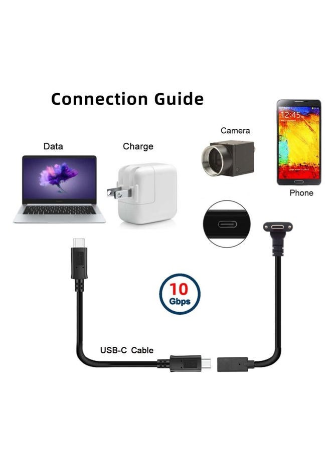 Chenyang كابل USB C إلى C USB 3.1 نوع C ذكر إلى أنثى كابل تمديد بيانات مع ثقب لتركيب اللوحة - Image 3
