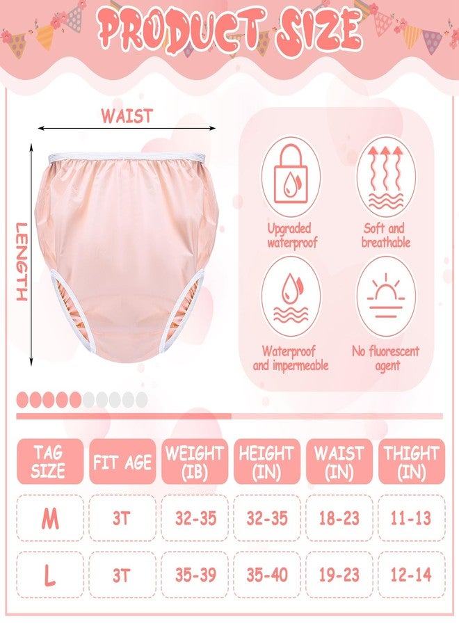 Cozypower 10 Pairs Waterproof Plastic Pants for Toddlers Reusable Plastic Diaper Covers Potty Training Underwear Pants(M,White, Pink) - Image 3
