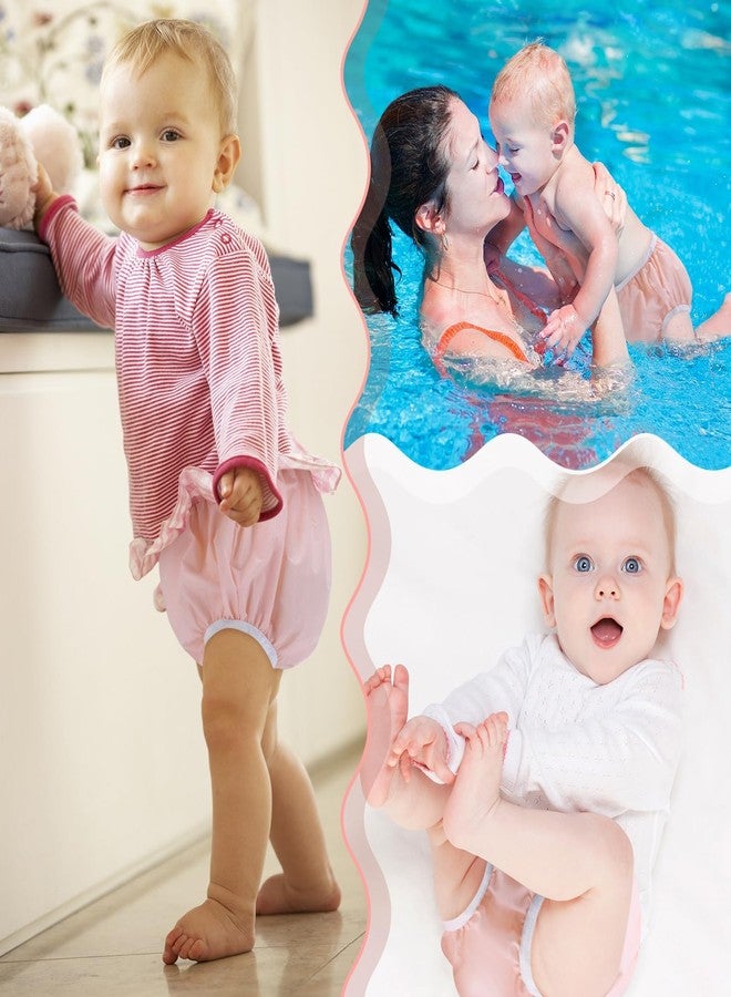 Cozypower 10 Pairs Waterproof Plastic Pants for Toddlers Reusable Plastic Diaper Covers Potty Training Underwear Pants(M,White, Pink) - Image 5